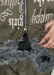 Olive Green Fur Hoodie