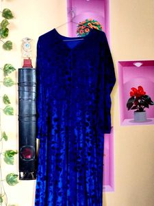 Blue Velvet Long Dress
