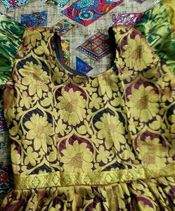 Beautifully Stitched Frock From Pattu Saree