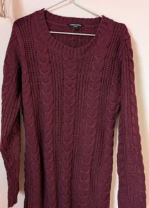 Burgundy Knit Sweater Dress