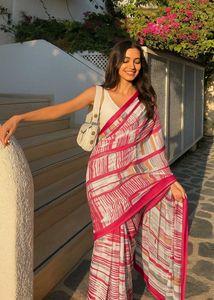 🌷✨Combo 4 Elegant Black &amp; Orange Printed Saree