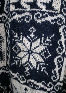 Patterned Knit Pullover Sweater