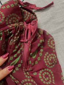 Maroon &amp; Green Lehenga Set