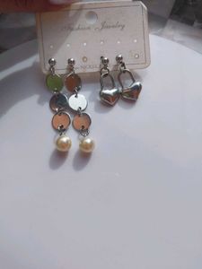Earring Bundle: Dangle &amp; Heart Studs