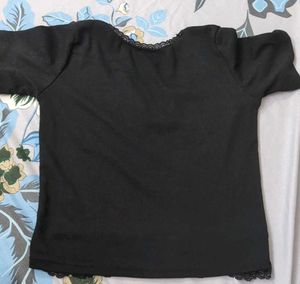 Black Lace Trim Top