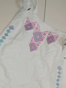 A Cute White Denim Dungri!🎀