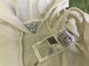 Guess White Hooded Top Fits S/M