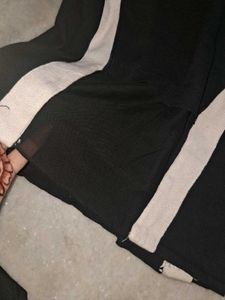 Black Sproty Tank Top With Backless Lace Net