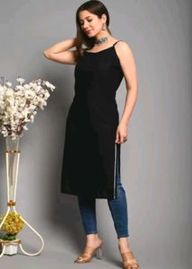 Sleek Black Slip Kurti