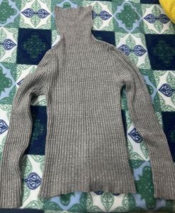 Grey Turtleneck Sweater