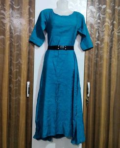 Blue Fit &amp; Flare Dress