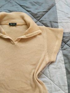 Ribbed Polo Top - Casual Style