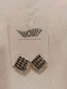 Black &amp; Silver Stud Earrings