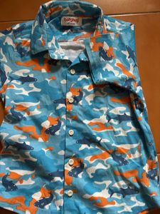 Boys Blue Shirt (front Button)
