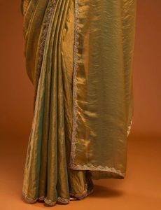 Elegant Gold Shimmer Saree