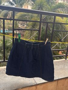 Denim Button-Front Mini Skirt