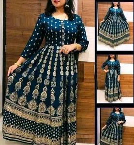 Elegant Blue Printed Kurta