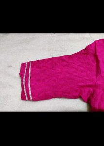 Magenta V-Neck Fit &amp; Flare Dress