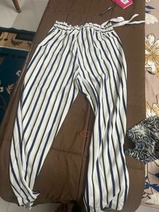 Striped Paperbag Waist Pants