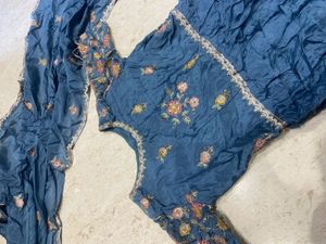 blue gown with dupatta