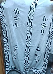 Zebra Print Suit With Patch Work Dupatta N Plazzo