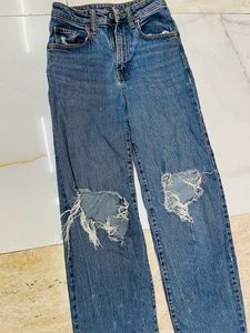 Ripped Wide Leg Jeans