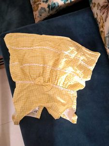 Yellow Gingham Dress with Bow