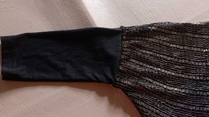 Very Stylish Black Golden With Silver Saini Top