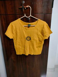 yellow crop top