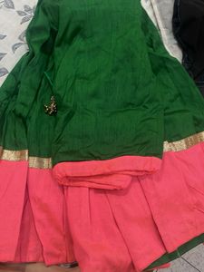 Green & Pink Lehenga Set
