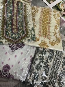 3 Combo CottonUnstitched Salwar Kameez Fabric