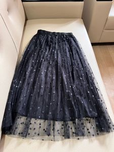 black Polka Dot Tulle Skirt