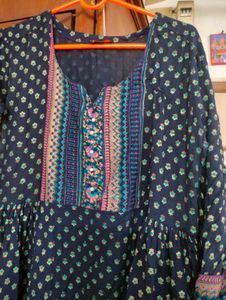 Blue Free Size Anarkali Kurta.