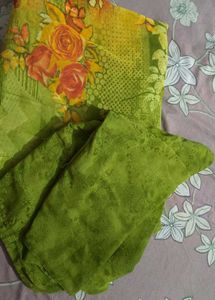 Parrot Green Saree