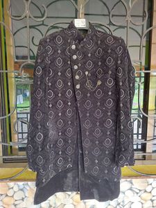 Velvet Black Festive Wear Boys Jodhpuri Sherwani