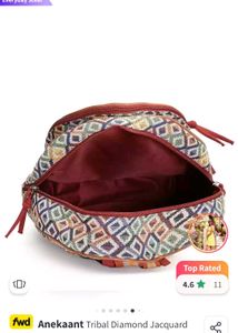Cotton And Vegan Leather Bag