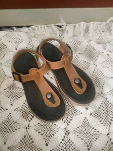 Brown T-Strap Sandals