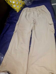 Nude Color Cargo Trousers For Women