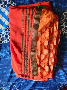 Elegant Orange Sari