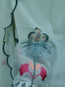 soft georgette floral embroidered kurta set 🌹❤️