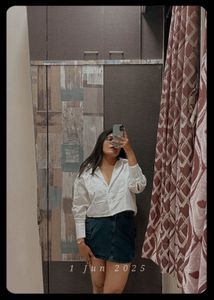 White Shirt Top Crop