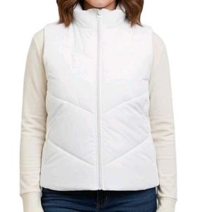 Stylish White Puffer Vest