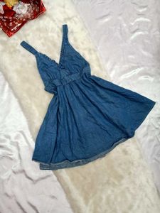 💠Denim Ruffle Mini Dress💠