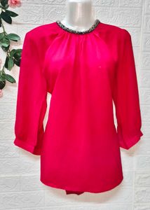Size M/L 🎁Buy 2 Get 1 Free 🎁 Pink Beaded Top