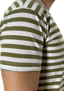 Stylish Green-White Striped T-Shirt | XL Size | Ca