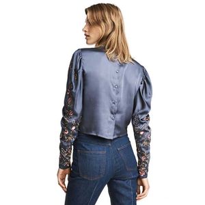 H&amp;M Satin Embroidered Blouse ♥️