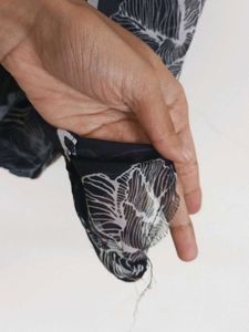 Branded floral sheer top with attached camisole