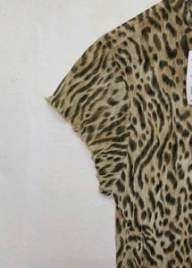 Trendy New Leopard Print Mesh Top