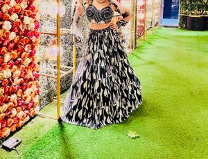 Black &amp; White Designer Lehenga
