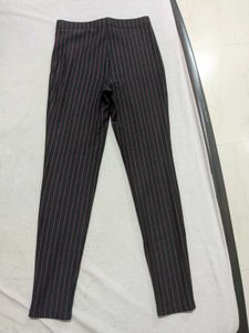 Forever 21 Black Leggings With Red Stripes